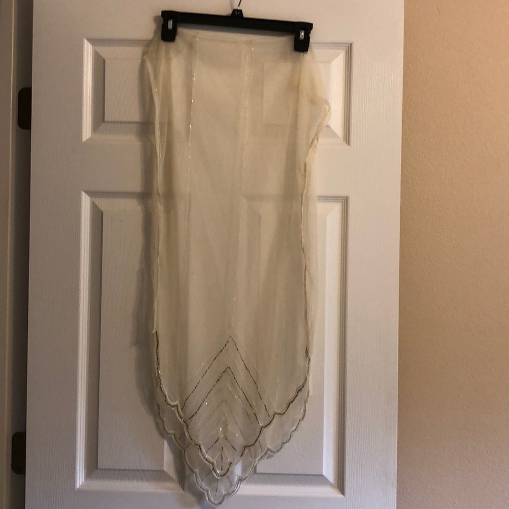 Gold Tulle Scarf with sequins
